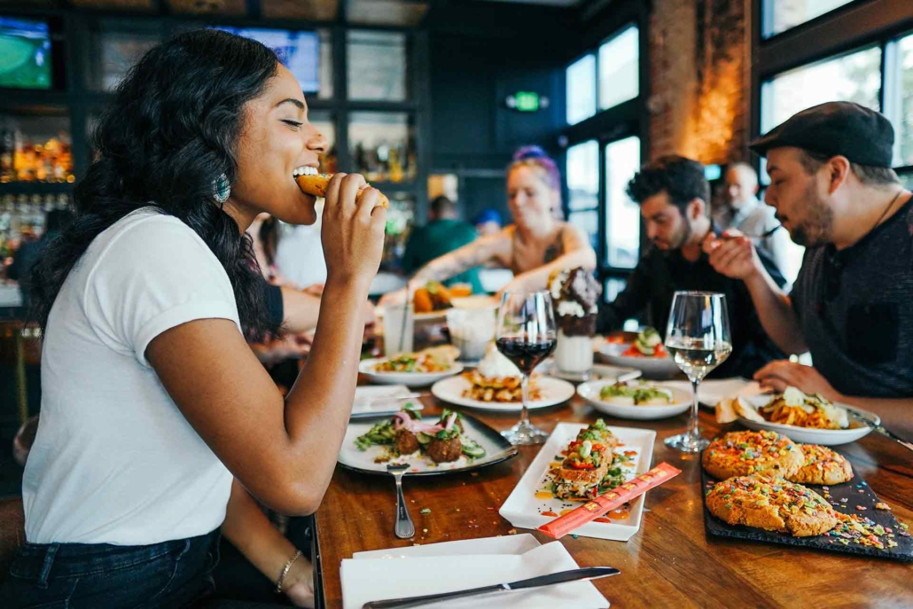 Eating in a restaurant